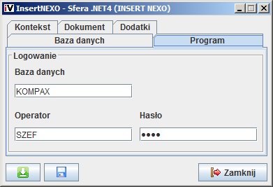 Konfiguracja modułu Insert NEXO - Sfera .NET8