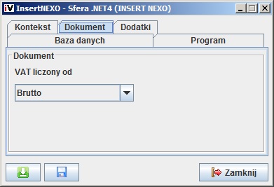 Konfiguracja modułu Insert NEXO - Sfera .NET8