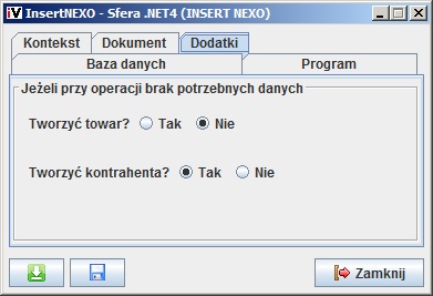 Konfiguracja modułu Insert NEXO - Sfera .NET8